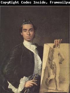 Melendez, Luis Eugenio Portrait of the Artist Holding a Life Study (mk05)